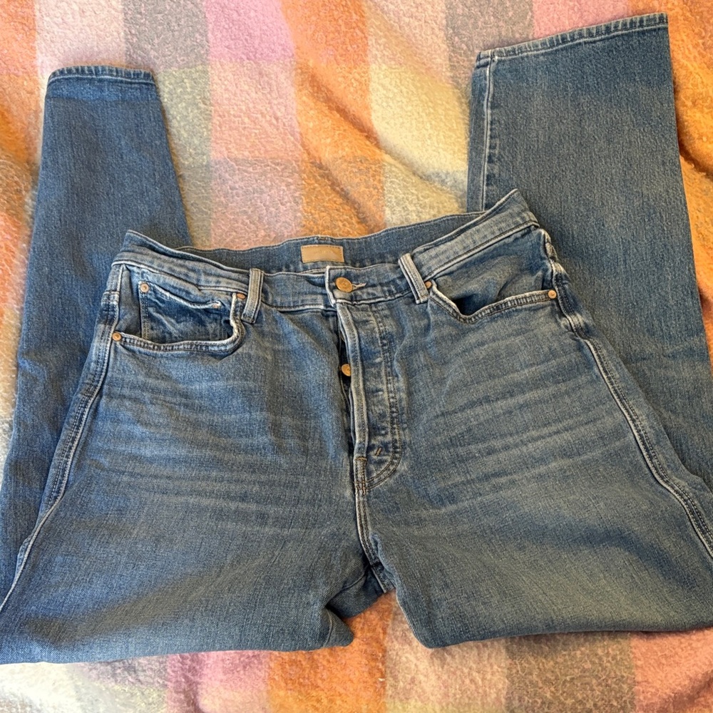 MOTHER Classic Blue Straight Leg Jeans